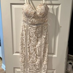 White/beige cocktail dress